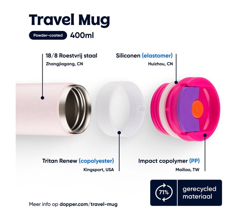 Dopper - Travel Mug - 300ml - Berry Pink