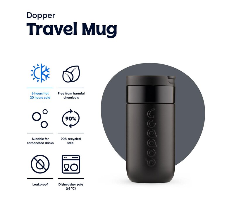 Dopper - Travel Mug - 300ml - Blazing Black