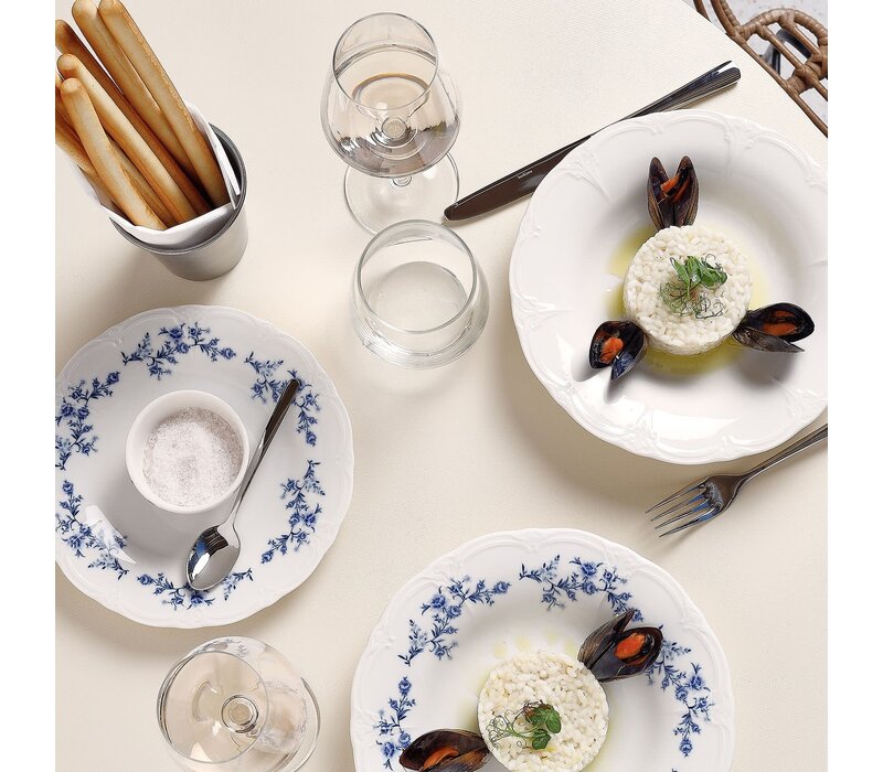 Bon Bistro - Plat bord 21cm blue flower Retro