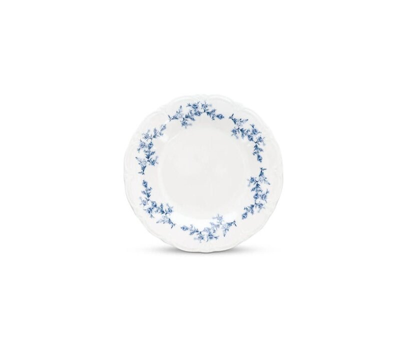 Bon Bistro - Plat bord 21cm blue flower Retro