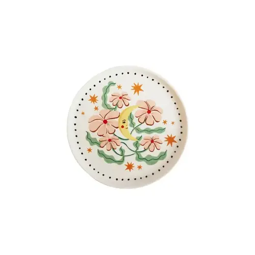 All the Luck in the World - Klein Bordje Bloemen - Wit 