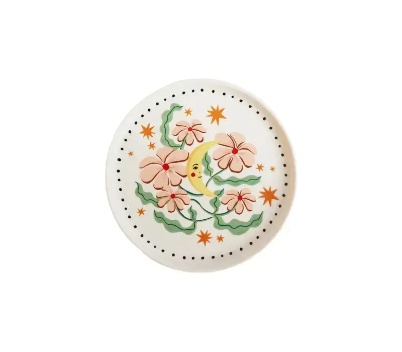 All the Luck in the World - Klein Bordje Bloemen - Wit