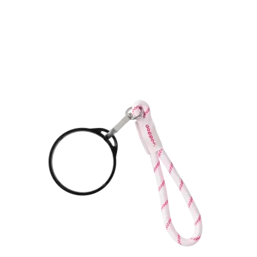 Wrist Cord - Black Mug Ring - Cherry Pink 