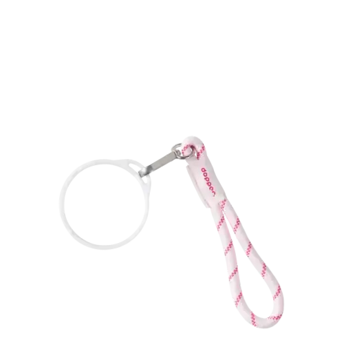 Wrist Cord - White Mug Ring - Cherry Pink 