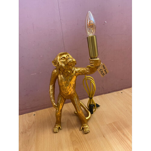 Tafellamp Aap - Goud - 38 cm 