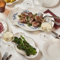 Bon Bistro - Serveerschaal 39x25cm Blue Flower Retro