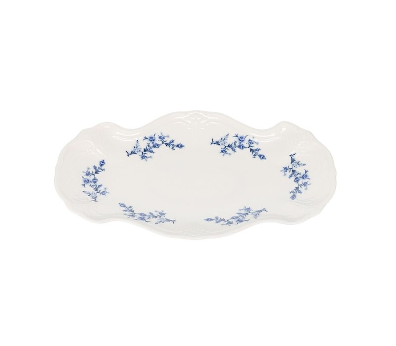Bon Bistro - Serveerschaal 39x25cm Blue Flower Retro