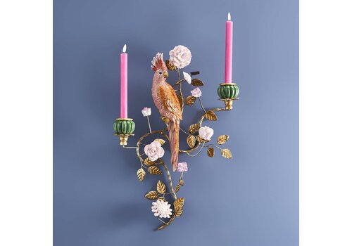 Werner Voss Werner Voss - Wandkandelaar - Papegaai - Handgeschilderd - 39,5 x 12 x 59 cm