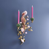 Werner Voss - Wandkandelaar - Papegaai - Handgeschilderd - 39,5 x 12 x 59 cm