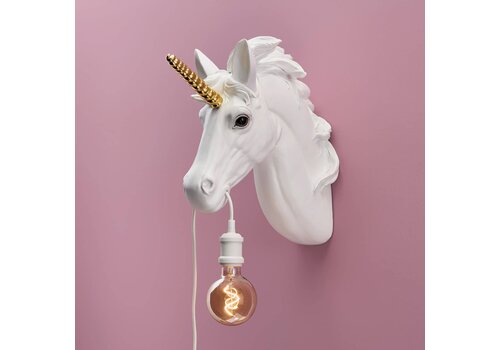 Werner Voss Werner Voss - Wandlamp - eenhoorn Hugh - wit-goud -  41,5 x 17,5 x 42cm