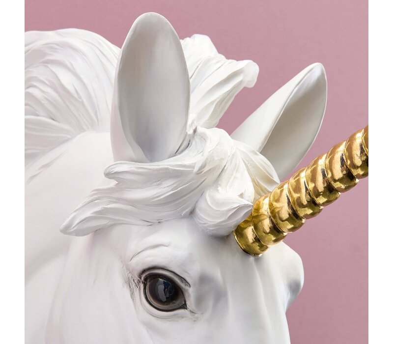 Werner Voss - Wandlamp - eenhoorn Hugh - wit-goud -  41,5 x 17,5 x 42cm