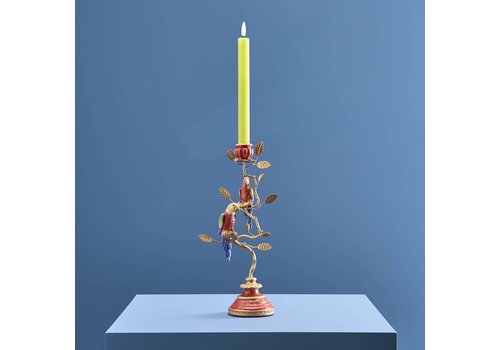 Werner Voss Werner Voss -  Kandelaar -  papegaai - rood-goud - 33cm