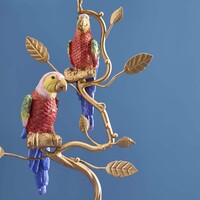 Werner Voss -  Kandelaar -  papegaai - rood-goud - 33cm