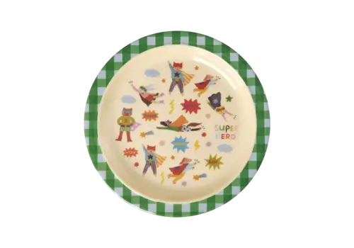Rice by Rice Rice Melamine Kids Lunch plate - Groen - Hero Print