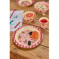 Rice Melamine Kids Lunch plate - Roze - Hero Print