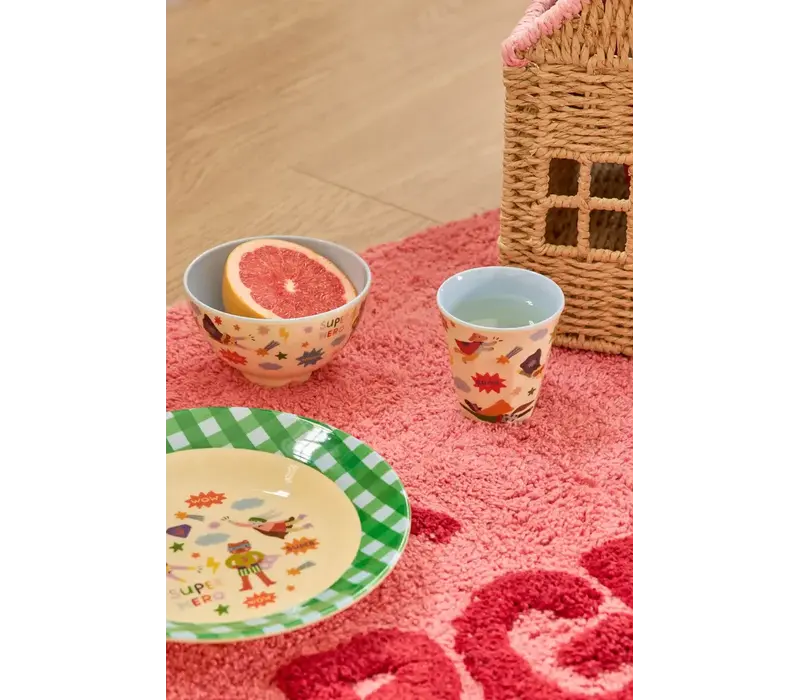 Rice Melamine Kids Lunch plate - Groen - Hero Print