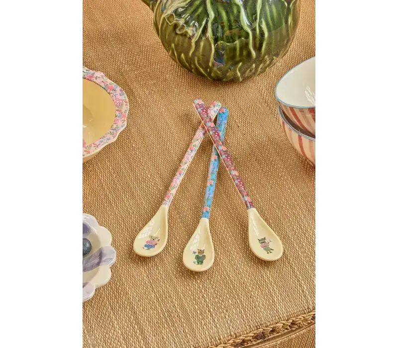 Rice Melamine Latte spoon  Nathalie Lete Prints - Pink, Koala