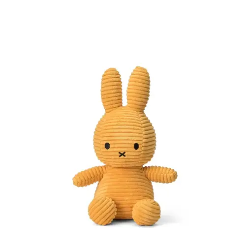 Bon Ton Toys -  Nijntje knuffel (Miffy) ECO Corduroy - Yellow - 23cm 