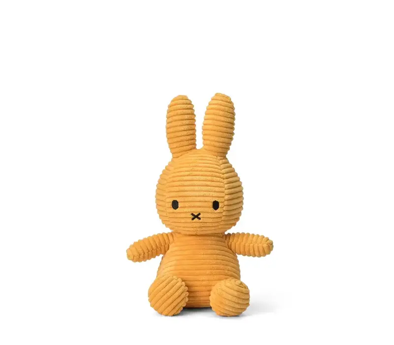 Bon Ton Toys -  Nijntje knuffel (Miffy) ECO Corduroy - Yellow - 23cm