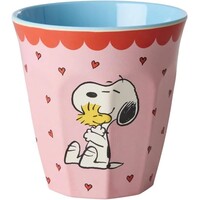 Rice Medium Melamine Cup - Pink - Snoopy