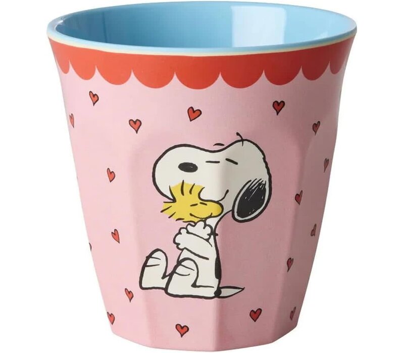 Rice Medium Melamine Cup - Pink - Snoopy