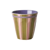 Rice Medium Melamine Cup - Paars - Stripe delight