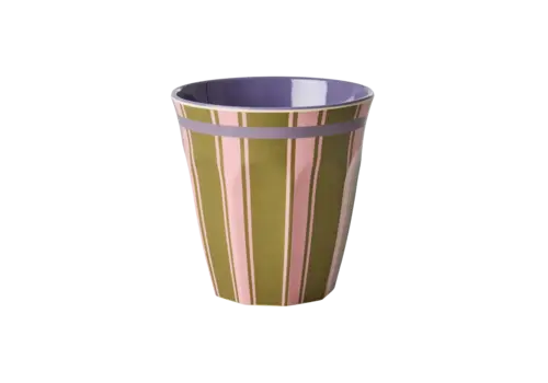 Rice by Rice Rice Medium Melamine Cup - Paars - Stripe delight