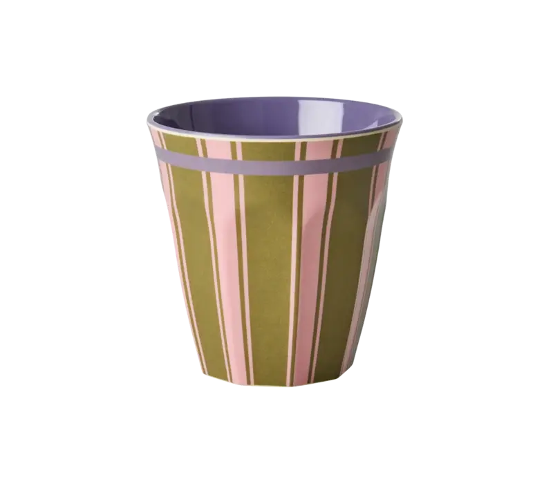 Rice Medium Melamine Cup - Paars - Stripe delight