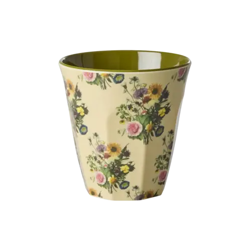 Rice Medium Melamine Cup - Dark green - Retro Bouquet 