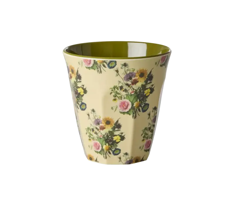 Rice Medium Melamine Cup - Dark green - Retro Bouquet