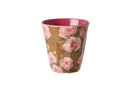 Rice by Rice Rice Medium Melamine Cup - Floral Fiesta Rose