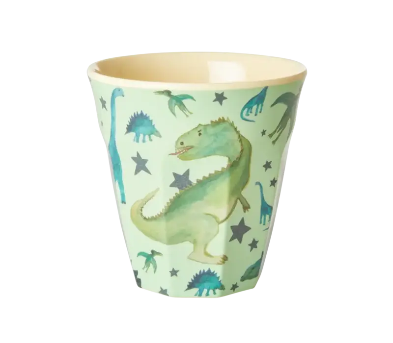 Rice Medium Melamine Cup - Groen  - Dino