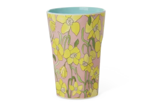 Rice by Rice Rice Tall Melamine Cup - Zacht Roze - Daffodils Print
