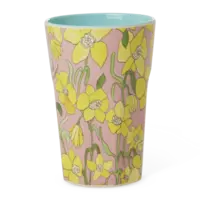 Rice Tall Melamine Cup - Zacht Roze - Daffodils Print