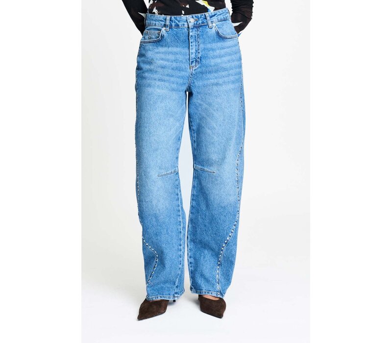 Pom Amsterdam JEANS - Jacky Studs Mid Blue