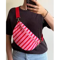 Wauw - Crossbody Tas  Belle  - Stripe Roze, Rood