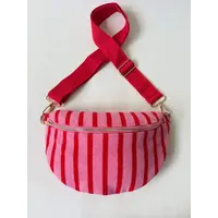 Wauw - Crossbody Tas  Belle  - Stripe Roze, Rood