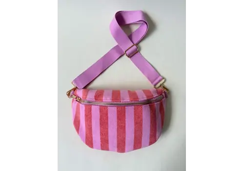 Wauw Fashion Wauw - Crossbody Tas  Belle  - Stripe Roze, Blush