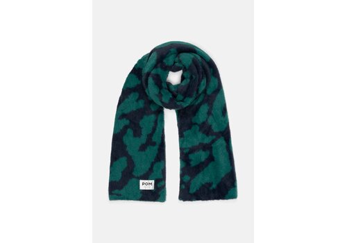 Pom Amsterdam Pom Amsterdam SHAWL - Lou Animal Teal Green
