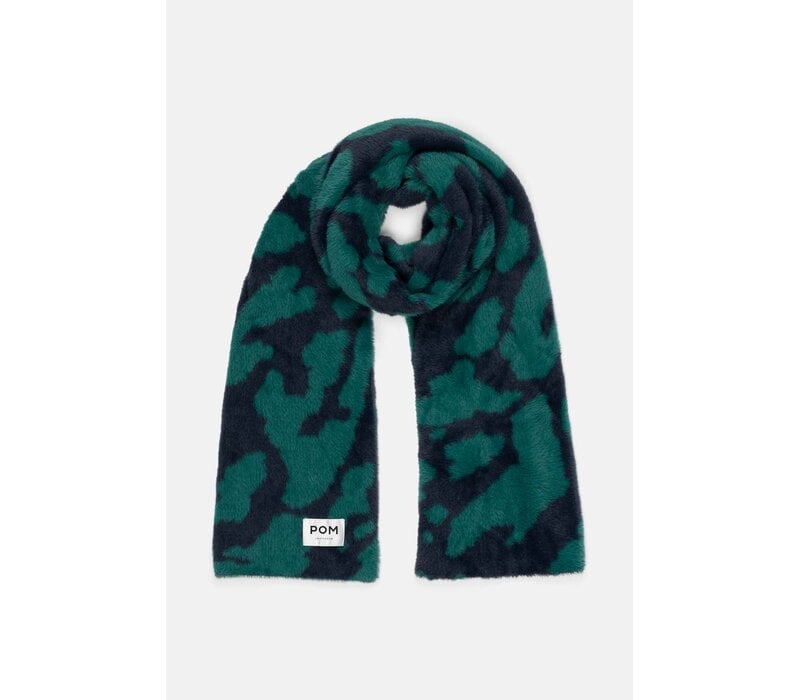Pom Amsterdam SHAWL - Lou Animal Teal Green