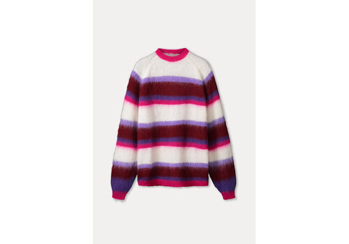 Pom Amsterdam Pom Amsterdam PULLOVER - Faye Striped Red