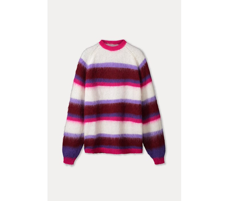 Pom Amsterdam PULLOVER - Faye Striped Red