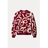 Pom Amsterdam Pom Amsterdam PULLOVER - Frida Bow Burgundy Red
