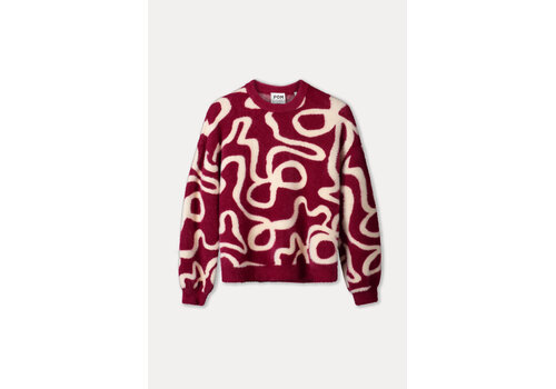 Pom Amsterdam Pom Amsterdam PULLOVER - Frida Bow Burgundy Red