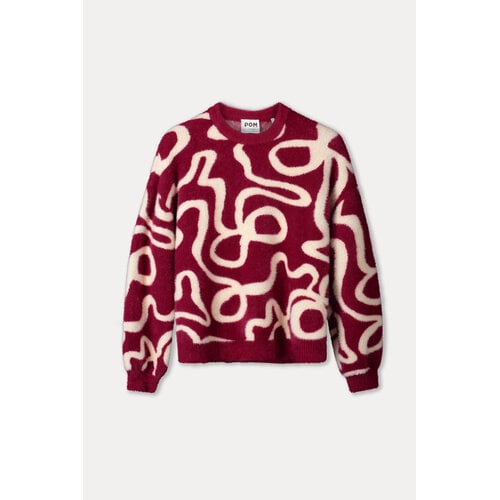 Pom Amsterdam PULLOVER - Frida Bow Burgundy Red 