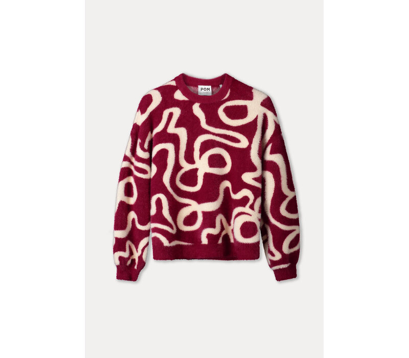 Pom Amsterdam PULLOVER - Frida Bow Burgundy Red