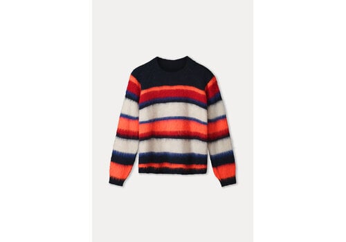 Pom Amsterdam Pom Amsterdam PULLOVER - Faye Striped Blue