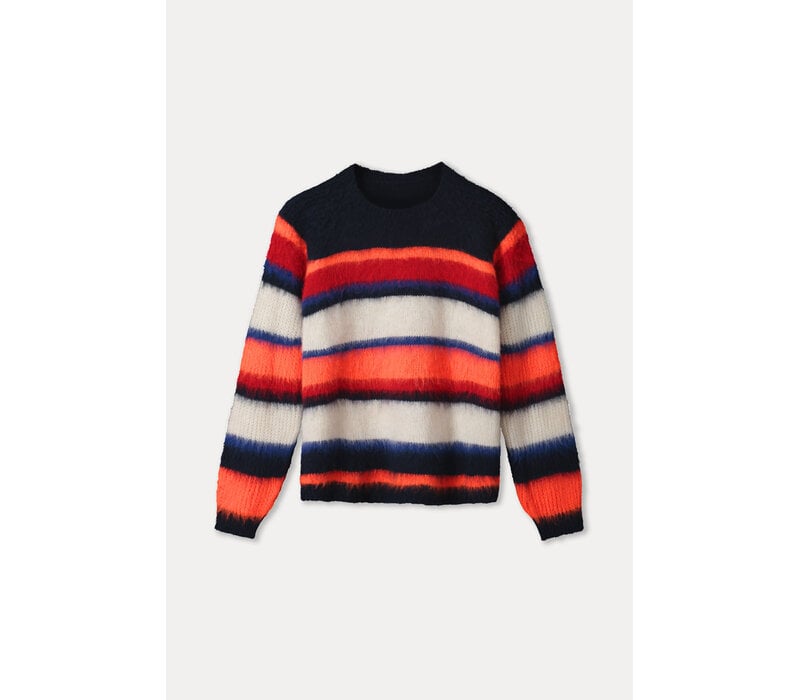 Pom Amsterdam PULLOVER - Faye Striped Blue