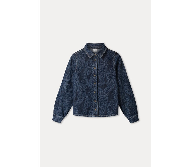 Pom Amsterdam BLOUSE - Yara Bows Mid Blue