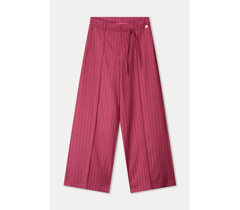 Pom Amsterdam PANTS - Jess Striped Burgundy Red